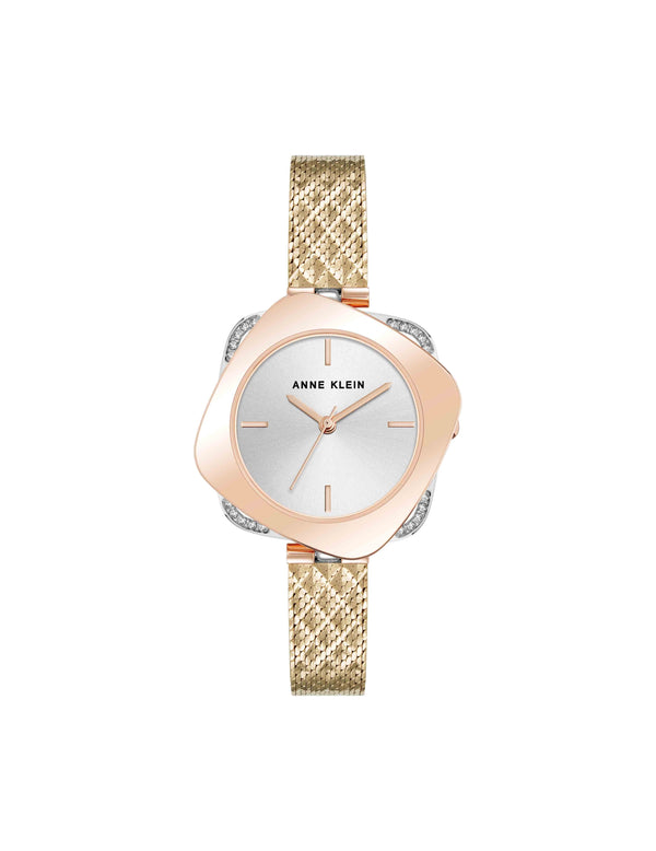 anne klein Elegant Hidden Crystal Watch Gold-Tone/Rose Gold-Tone/Silver-Tone