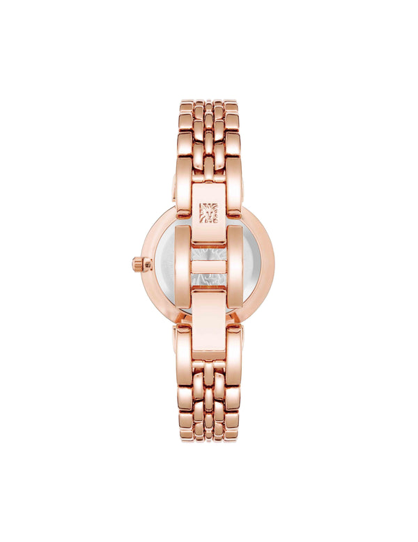 Anne Klein Embossed Floral Pattern Dial Watch Rose Gold-Tone