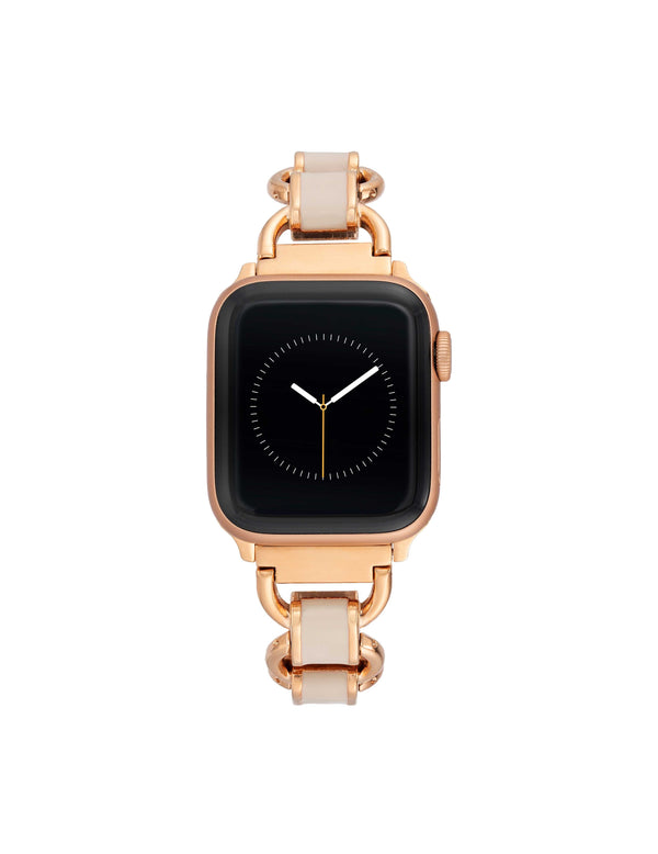 Anne Klein Enamel Link Bracelet Band For Apple Watch® Blush/Rose Gold-Tone