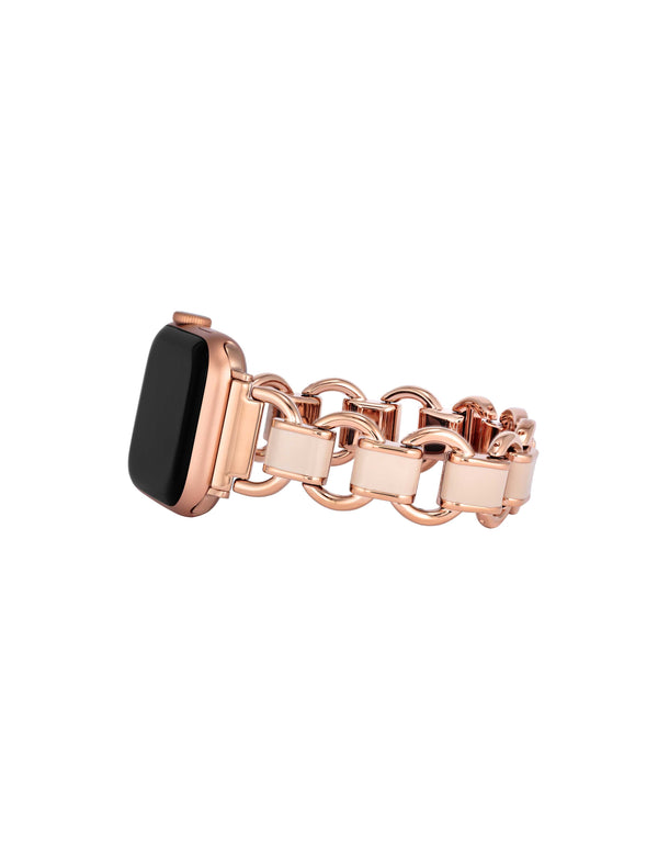 Anne Klein Enamel Link Bracelet Band For Apple Watch® Blush/Rose Gold-Tone