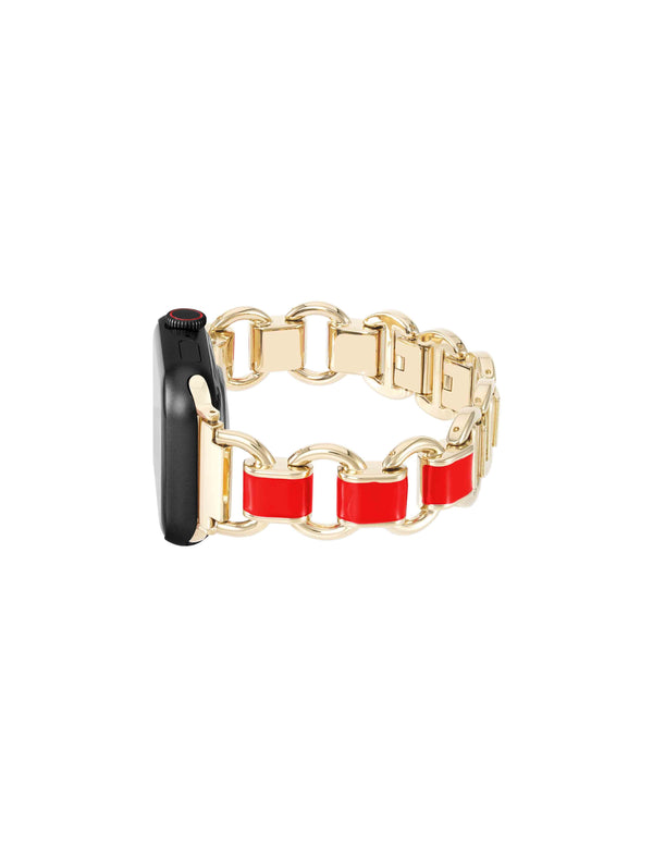 Anne Klein Enamel Link Bracelet Band For Apple Watch® Gold-Tone/Red