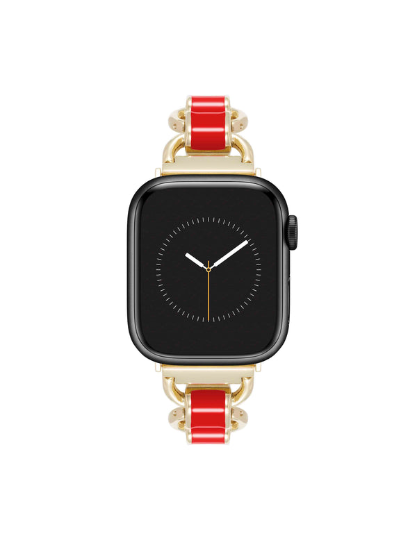 anne klein Enamel Link Bracelet Band for Apple Watch® Gold-Tone/Red