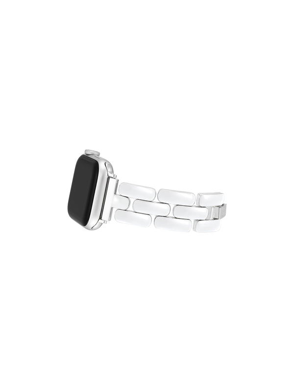 Anne Klein Enamel Link Bracelet For Apple Watch® Silver-tone/White