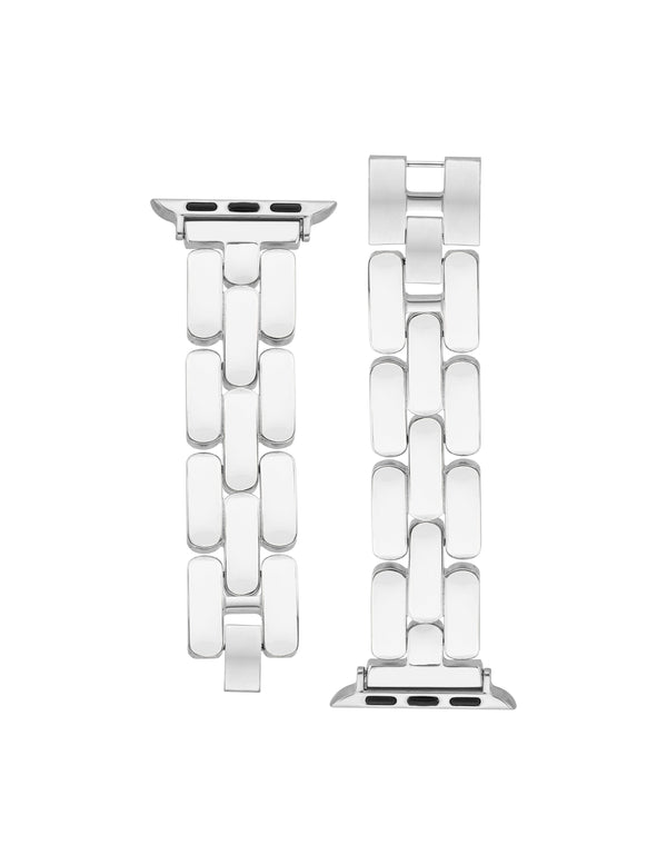 Anne Klein Enamel Link Bracelet For Apple Watch® Silver-tone/White