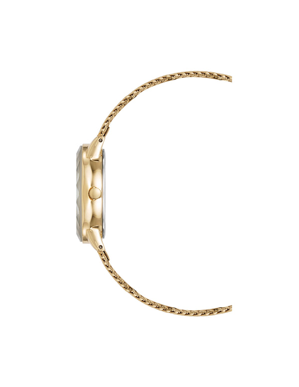 Anne Klein Enduring Oval Stainless Steel Mesh Watch Gold-Tone