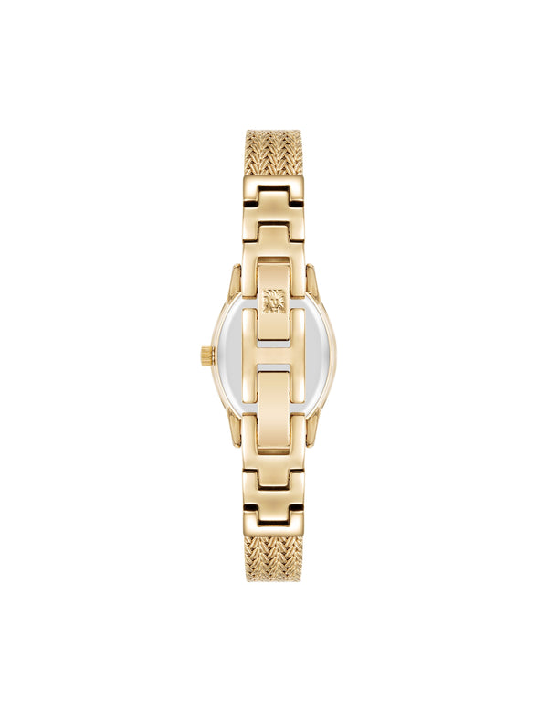 Anne Klein Enduring Oval Stainless Steel Mesh Watch Gold-Tone