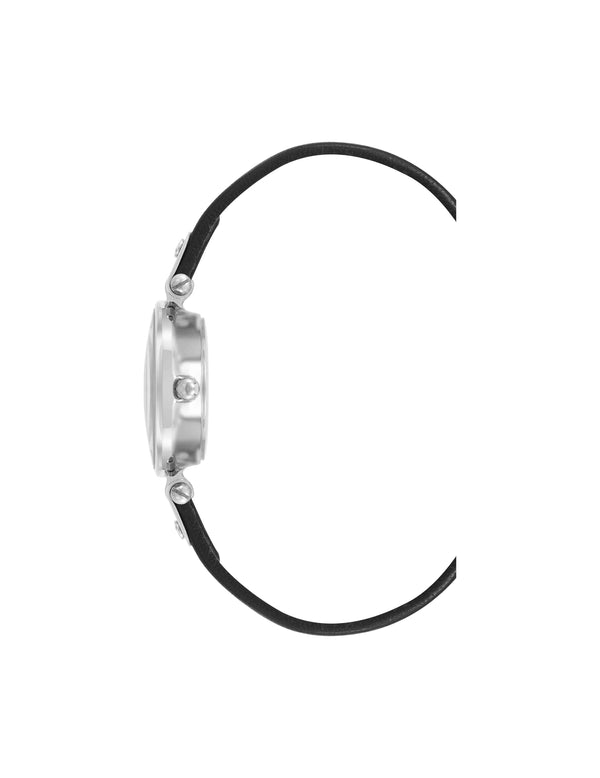 Anne Klein Essential Leather Strap Watch Black/Aqua