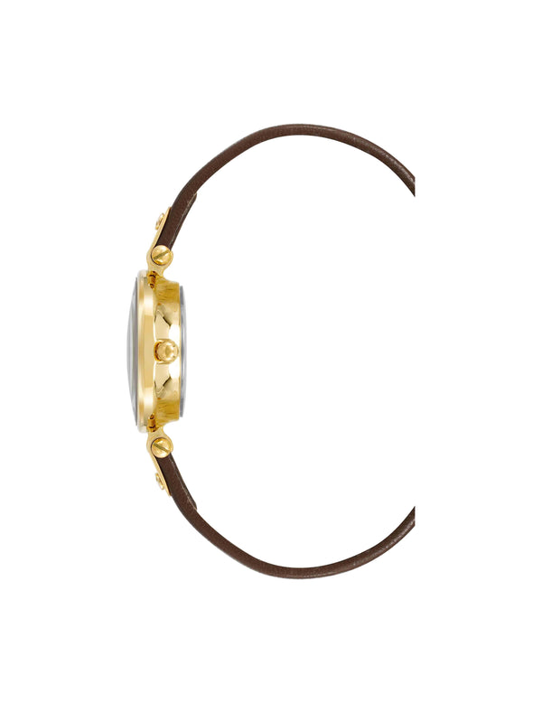 Anne Klein Essential Leather Strap Watch Brown/ Gold-Tone