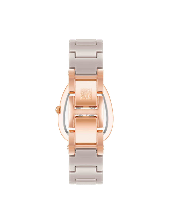 Anne Klein Estate Ceramic Bracelet Watch Rose Gold-Tone/Taupe