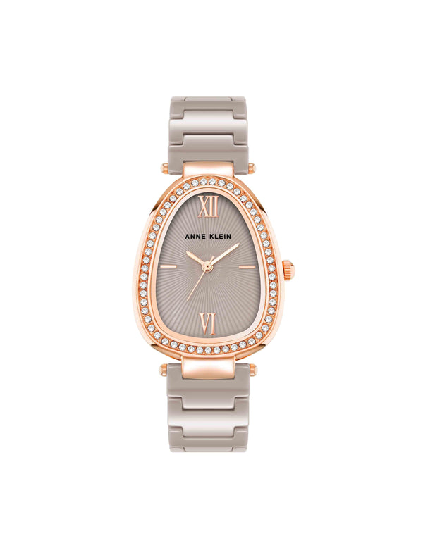 anne klein Estate Ceramic Bracelet Watch Rose Gold-Tone/Taupe