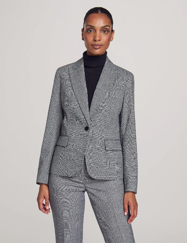 Anne Klein Executive Collection Plaid Jacket And Bowie Pant- Sale Anne Black Combo
