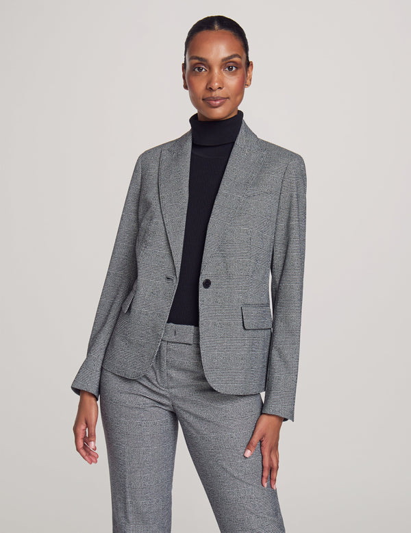Anne Klein Executive Collection Plaid Jacket And Bowie Pant- Sale Anne Black Combo
