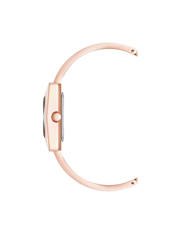 Anne Klein Faceted Case Bangle Watch Rose Gold-Tone/Blush