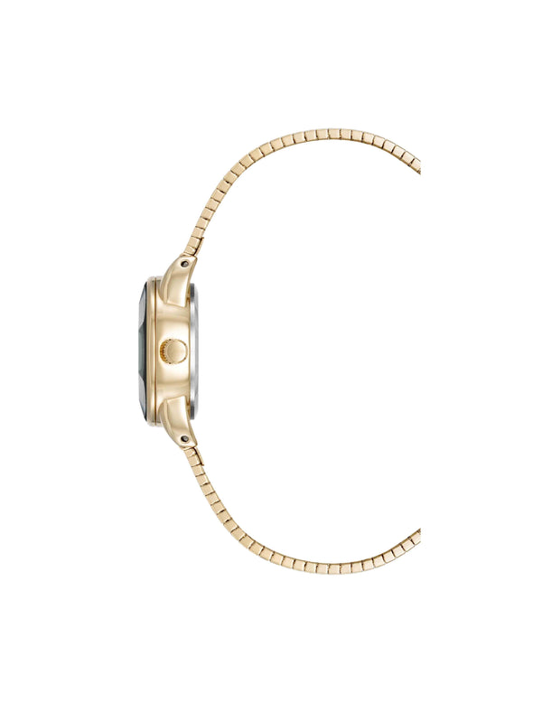 Anne Klein Faceted Crystal Lens Watch Gold-Tone/Black