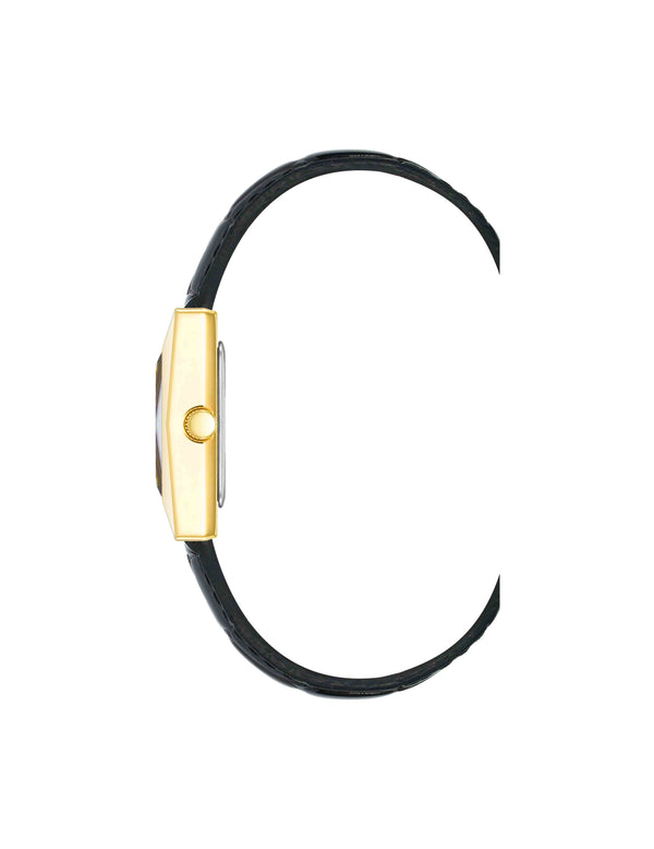 Anne Klein Faceted Rectangular Case Watch Gold-Tone/ Black