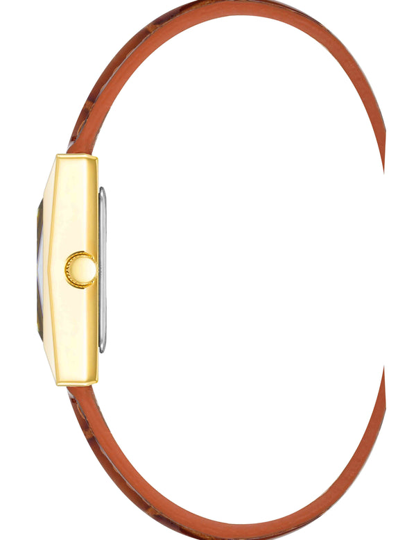 Anne Klein Faceted Rectangular Case Watch Gold-Tone/ Honey