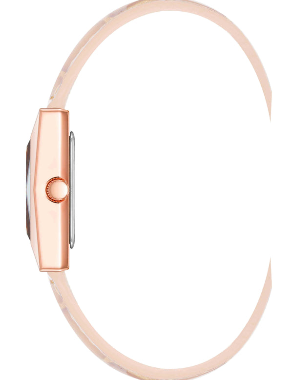 Anne Klein Faceted Rectangular Case Watch Rose Gold-Tone/ Blush