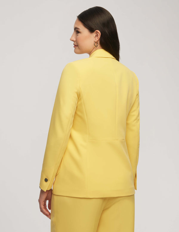 Anne Klein Faux Double-Breasted Jacket With Patch Pockets- Sale Bright Daffodil