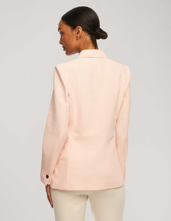 Anne Klein Faux Double-Breasted Jacket With Patch Pockets- Sale Cherry Blossom
