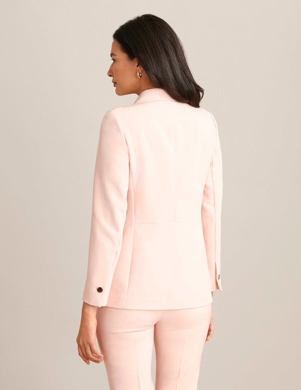 Anne Klein Faux Double Breasted Patch Jacket Cherry Blossom