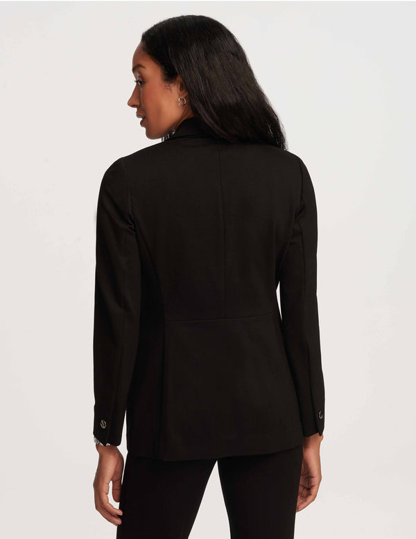 Anne Klein Faux Mini Double Breasted Jacket With Patch Pockets- Sale Anne Black