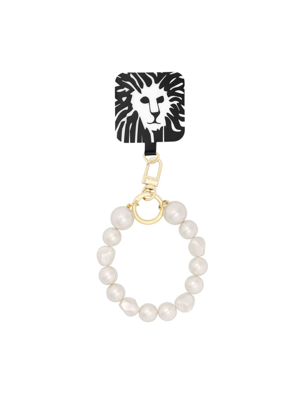 anne klein Faux Pearl Wrist Strap for iPhone® White/Gold-Tone