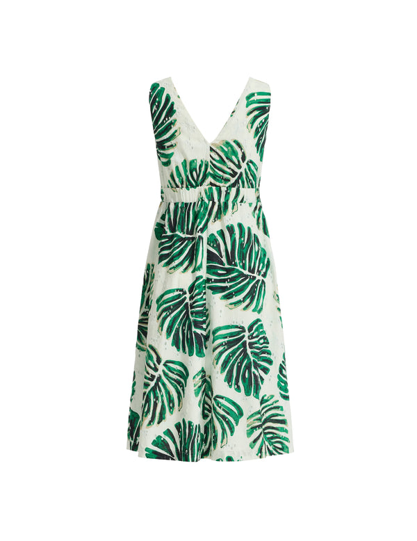 anne klein Floral Fit and Flare Midi Dress White Dove Multi