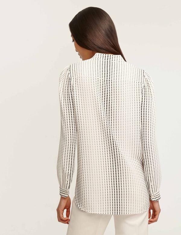 Anne Klein Florentine Dot Print Poet Blouse Anne White/Anne Black