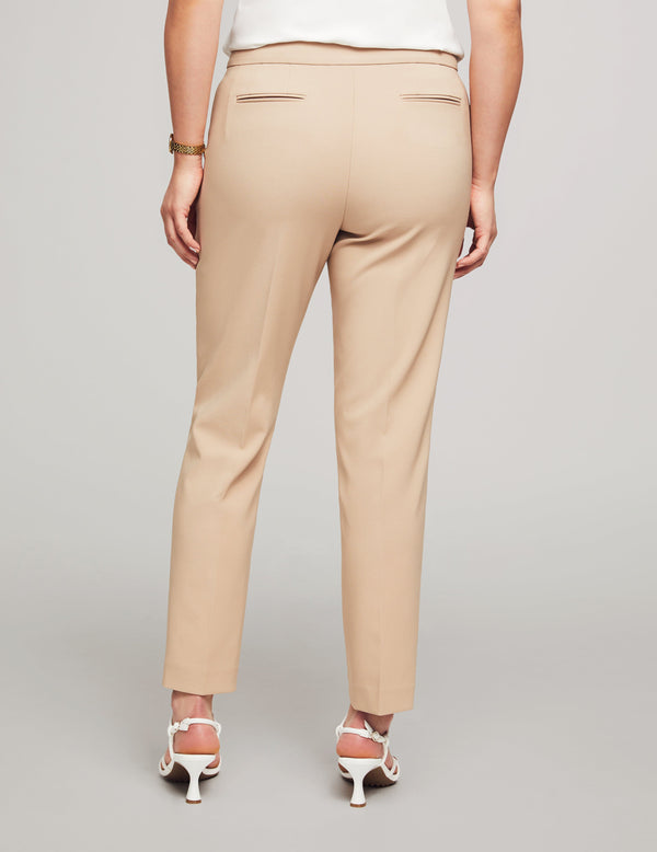 Anne Klein Fly Front Extend Tab Pant Bowie Pant- Sale Light Coffee