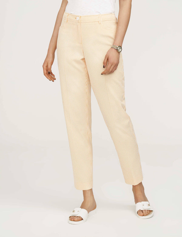 Anne Klein Fly Front Frog Pocket Pant- Sale Bright Daffodil/Bright White