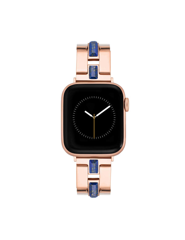 Anne Klein Gemstone Accented Bracelet Band For Apple Watch® Blue Lapis/Rose Gold-Tone