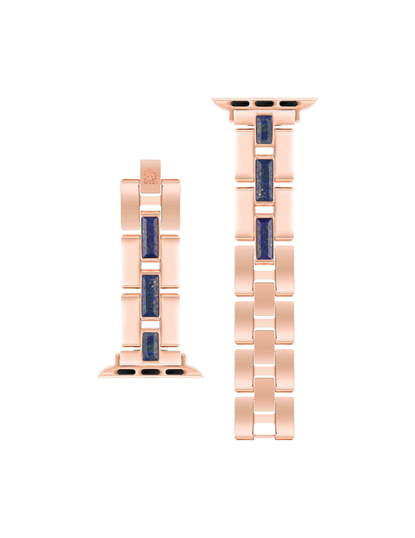 Anne Klein Gemstone Accented Bracelet Band For Apple Watch® Blue Lapis/Rose Gold-Tone