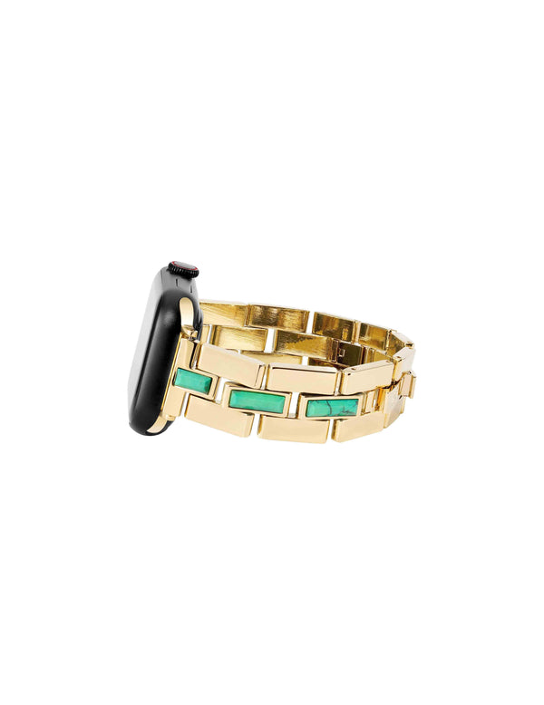 Anne Klein Gemstone Accented Bracelet Band For Apple Watch® Turquoise/Gold-Tone