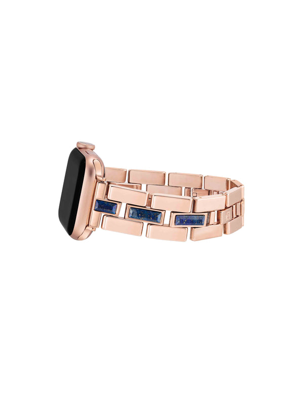 Anne Klein Gemstone Accented Bracelet Band For Apple Watch® Blue Lapis/Rose Gold-Tone