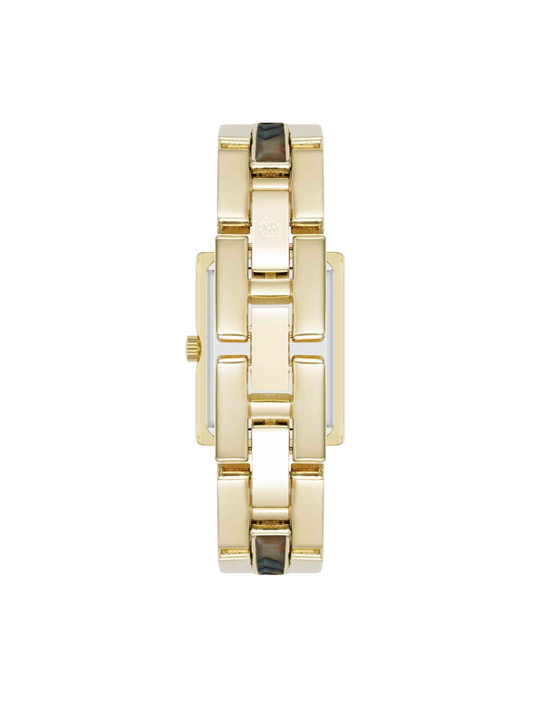 Anne Klein Gemstone Accented Bracelet Watch Abalone/Gold-Tone