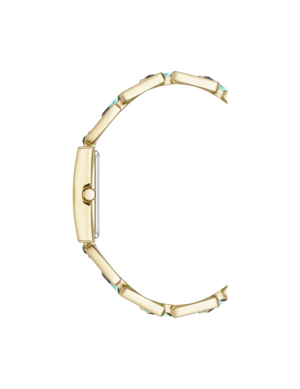 Anne Klein Gemstone Accented Bracelet Watch Abalone/Gold-Tone