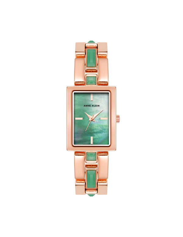 anne klein Gemstone Accented Bracelet Watch Aventurine/Rose Gold