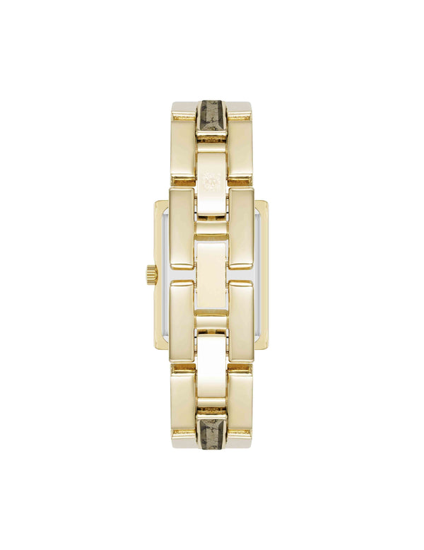 Anne Klein Gemstone Accented Bracelet Watch Pyrite/Gold-Tone