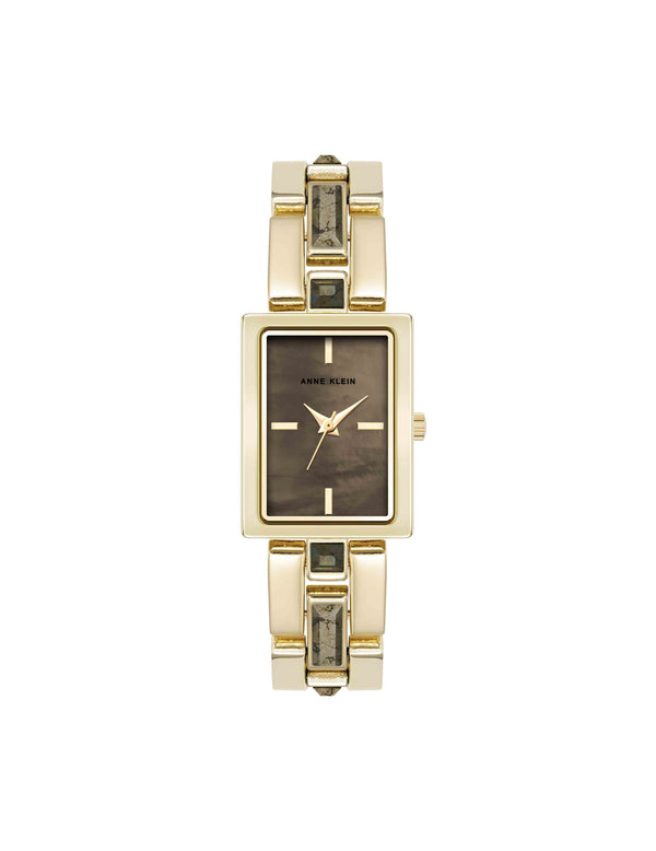 anne klein Gemstone Accented Bracelet Watch Pyrite/Gold-Tone
