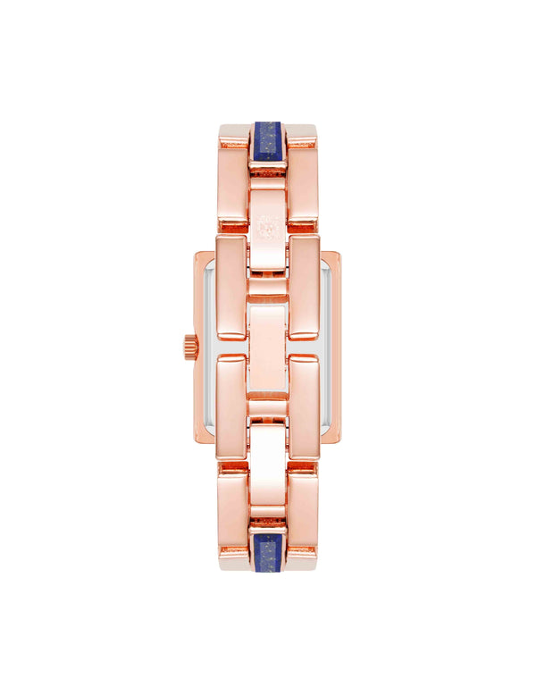 Anne Klein Gemstone Accented Bracelet Watch Rose Gold-Tone/Blue Lapis