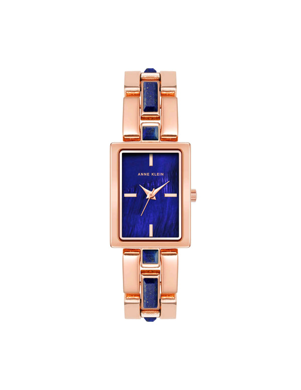 anne klein Gemstone Accented Bracelet Watch Rose Gold-Tone/Blue Lapis