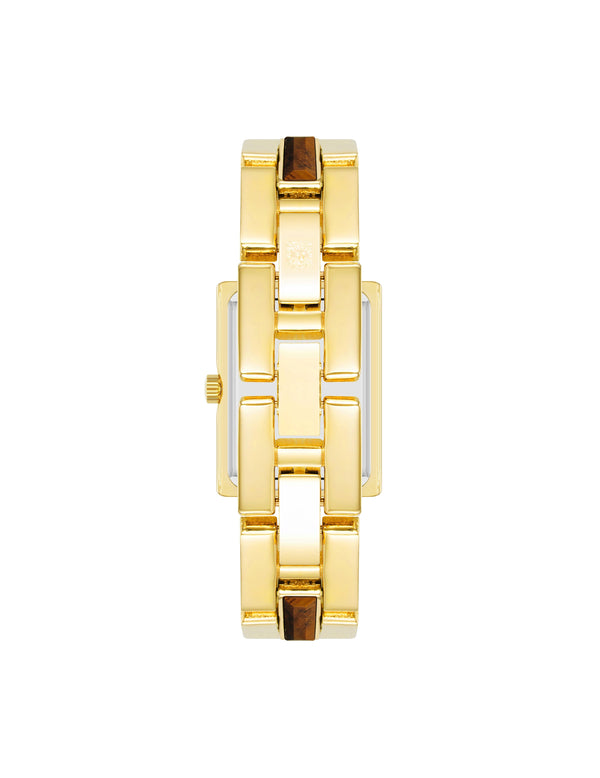Anne Klein Gemstone Accented Bracelet Watch Tiger's Eye/Gold