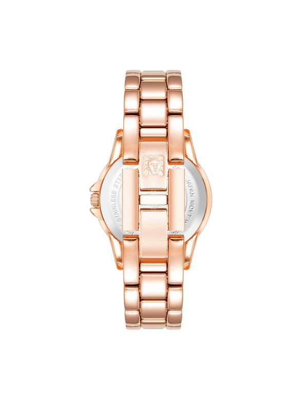 Anne Klein Gemstone Dial Bracelet Watch Aventurine/Rose Gold