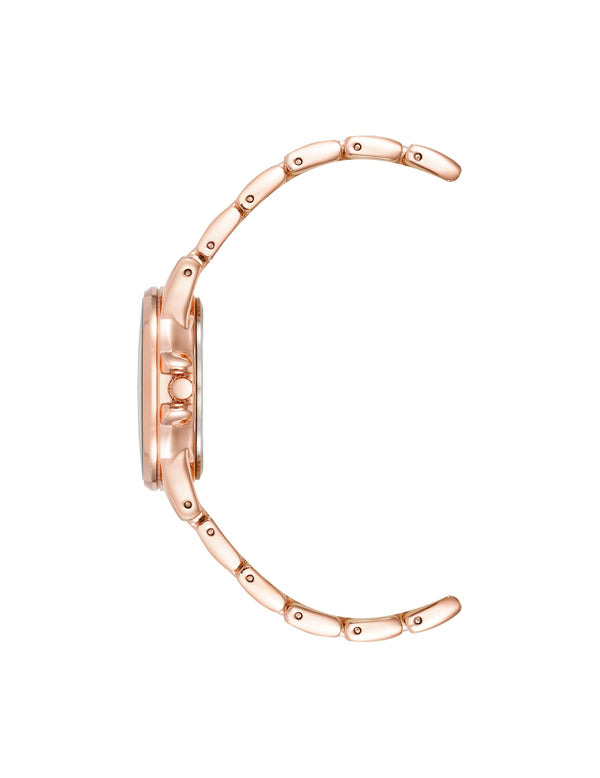 Anne Klein Gemstone Dial Bracelet Watch Aventurine/Rose Gold