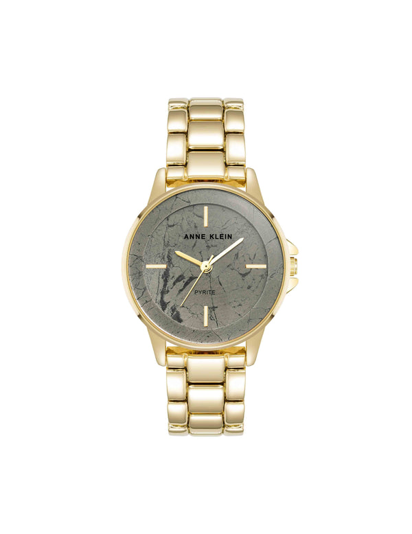 anne klein Gemstone Dial Bracelet Watch Pyrite/Gold-Tone