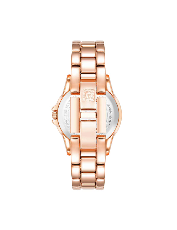 Anne Klein Gemstone Dial Bracelet Watch Rose Gold-Tone/Blue Lapis