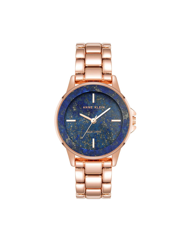 anne klein Gemstone Dial Bracelet Watch Rose Gold-Tone/Blue Lapis