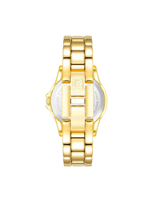 Anne Klein Gemstone Dial Bracelet Watch Tiger's Eye/Gold