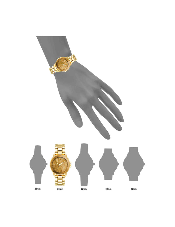 Anne Klein Gemstone Dial Bracelet Watch Tiger's Eye/Gold