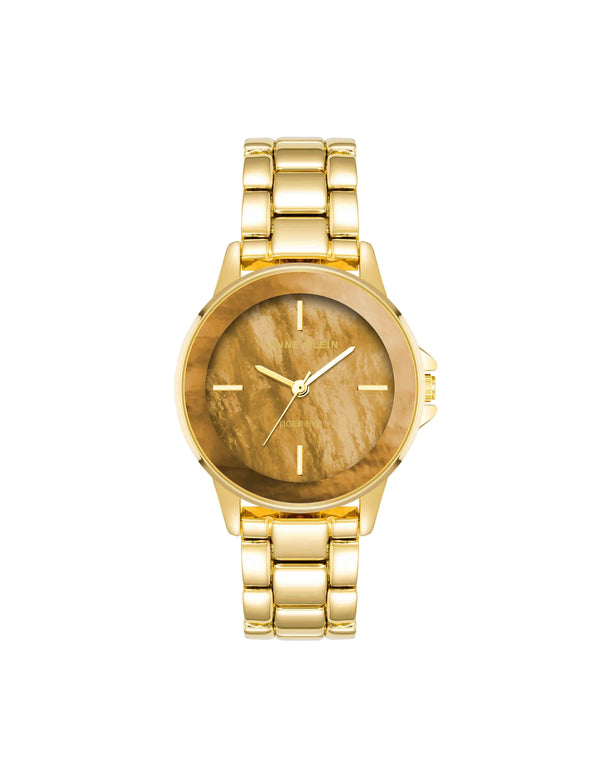 anne klein Gemstone Dial Bracelet Watch Tiger's Eye/Gold